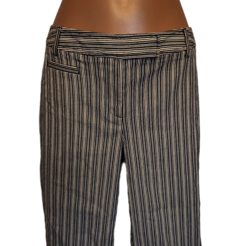 Petite Sophisticate Grey & Cream Stripped Dress Pants (8P)